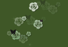 薔薇と蝶の壁紙、背景素材 c06