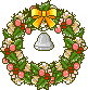 クリスマス、リースのアイコン、イラスト x02