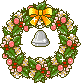 クリスマス、リースのアイコン、イラスト x04