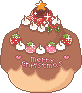 クリスマスケーキのアイコン、イラスト tc04