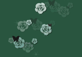 薔薇と蝶の壁紙、背景素材 c07