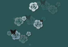 薔薇と蝶の壁紙、背景素材 c08