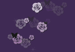 薔薇と蝶の壁紙、背景素材 c11