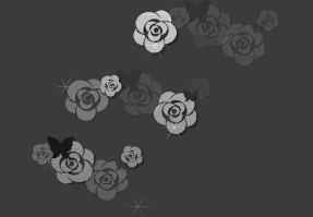 薔薇と蝶の壁紙、背景素材 c13