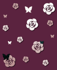 薔薇と蝶の壁紙、背景素材 e01