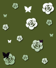 薔薇と蝶の壁紙、背景素材 e03