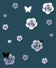 薔薇と蝶の壁紙、背景素材 e04