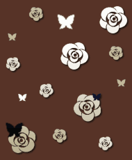 薔薇と蝶の壁紙、背景素材 e05