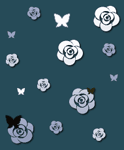 薔薇と蝶の壁紙、背景素材 ea04