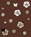 薔薇と蝶の壁紙、背景素材 ea05