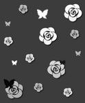 薔薇と蝶の壁紙、背景素材 ea06