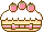 苺ケーキのアイコン、イラスト m01
