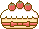 苺ケーキのアイコン、イラスト m03