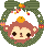 申年/お正月飾りと猿のアイコン、イラスト gk01
