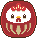 酉年/鶏のだるまのアイコン、イラスト cf01