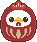 酉年/鶏のだるまのアイコン、イラスト cg01