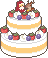 クリスマスケーキのアイコン、イラスト y03