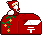 クリスマス、サンタクロース付きポストのアイコン、イラスト gb05