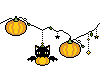 ハロウィン、かぼちゃと黒猫の壁紙、背景素材 c01